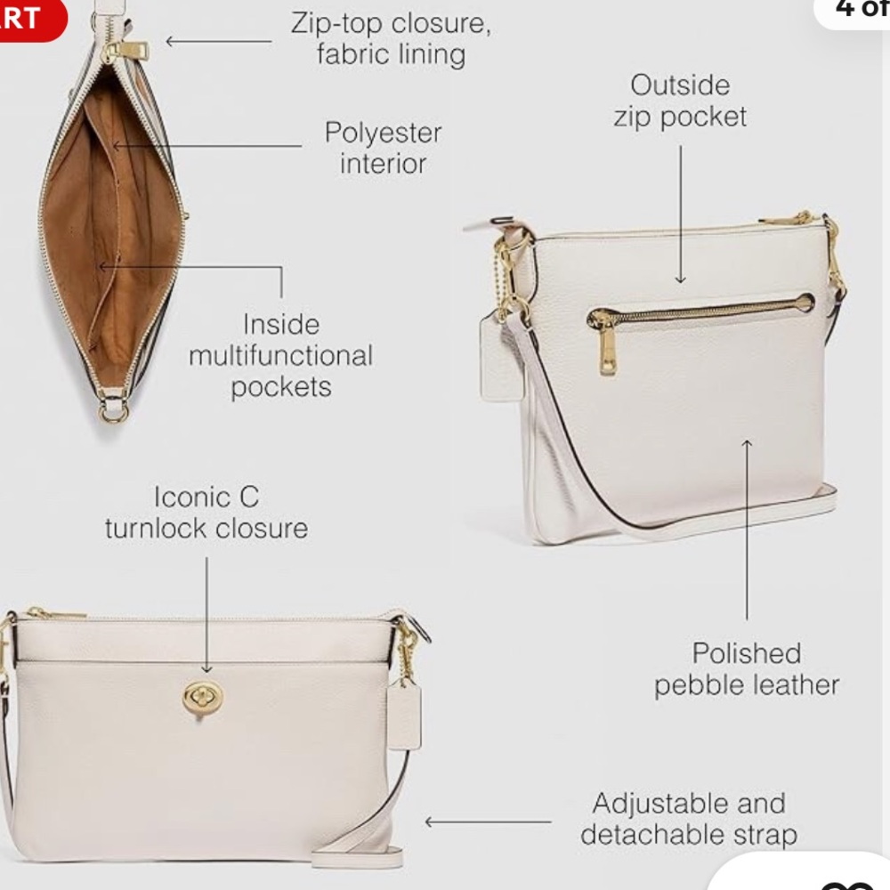 COACH Polished Pebble Polly Crossbody - Picture 2 of 10